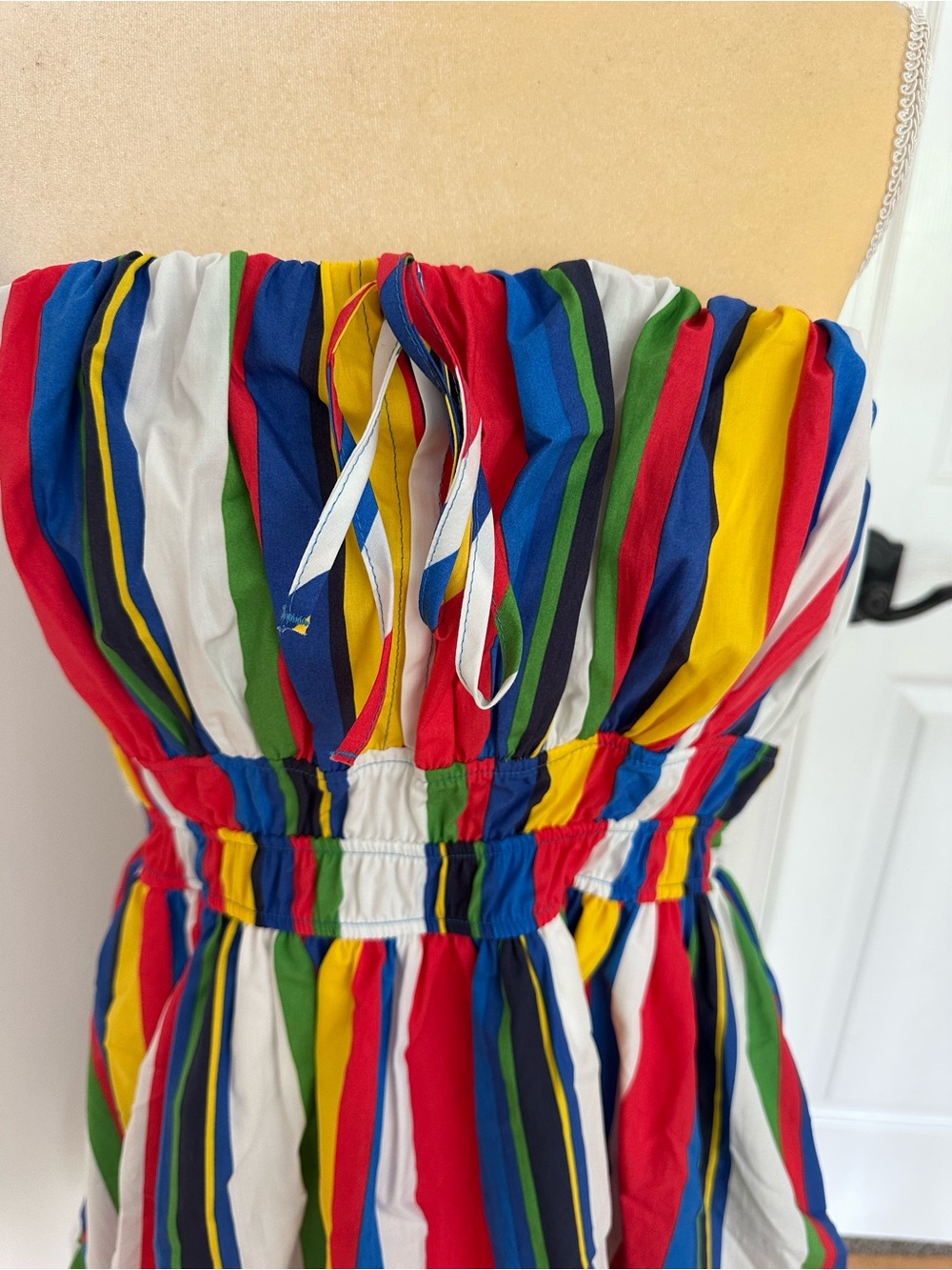 Anthropologie Strapless Multicolor Vertical Stripe Sundress - Picture 4 of 5